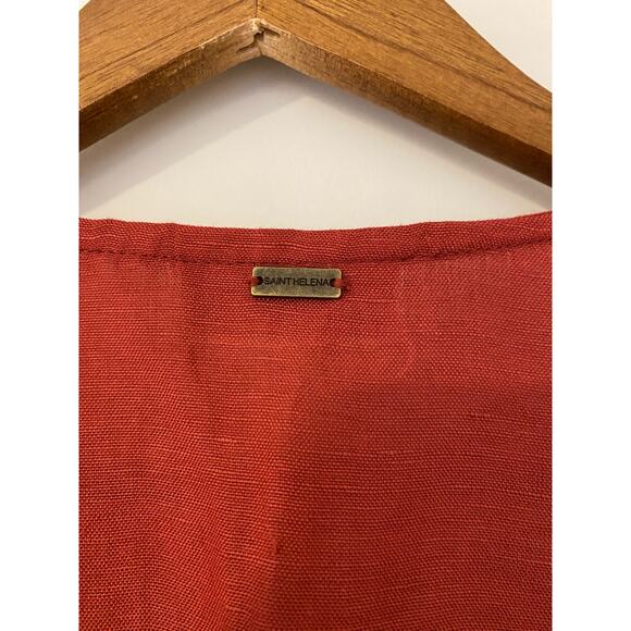 Saint Helena Revolve Burnt Orange Cleo Mini Dress Long Sleeve Button Front EUC S - Picture 11 of 11